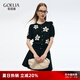歌莉婭針織開衫女夏季穿搭2025新款獨特提花短袖T恤上衣1E6R6J300 00B黑色 S