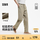 森馬（Semir）[商場同款]休閑褲男棉麻寬松直筒褲純色極簡2025夏季新款長褲 煙灰卡50505 L