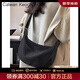 CALWAN KEODH包包女包新款帆布包大容量斜挎包休閑胸包餃子包男ins簡約機(jī)車包 【黑色】百搭通勤運(yùn)動包實(shí)用走心女生閨蜜