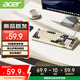 宏碁（acer）鍵盤 有線鍵盤 機(jī)械手感 98鍵降噪輕聲 混彩燈效 人體工學(xué) 音量旋鈕 有線辦公游戲鍵盤