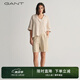 GANT/甘特新款女士休閑褲短褲百搭純色時(shí)尚透氣松緊腰舒適寬松褲子 蛋殼白113 36