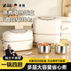哲初德國加熱飯盒熱飯上班族帶飯電熱保溫盒可加熱便當(dāng)辦公室電加熱蒸煮雙層熱飯盒大容量插電自熱蒸飯 1.2L 單層白色飯盒【304鋼內(nèi)膽】