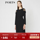 PORTS寶姿商場(chǎng)同款女裝秋季新品中長(cháng)款修身連衣裙LA9D086GFB011 黑色 XS (2)