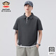 大嘴猴（paul frank）美式潮牌男士翻領(lǐng)短袖polo衫夏季新款寬松百搭休閑男裝打底體恤衫 深灰色802D【官方正品】 L 【建議125-140斤】