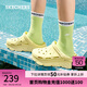 斯凱奇（Skechers）洞洞鞋夏季厚底沙灘涼鞋女外穿高級感包頭踩屎感多巴胺泡泡鞋 亮黃色/YEL 35 尺碼偏大，建議選小一碼