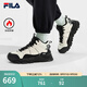 斐樂（FILA）滿天星中幫加絨老爹鞋女鞋休閑鞋24冬季保暖厚底運(yùn)動鞋 斑鳩黃/黑-TB 37.5