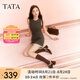 他她（TATA）黑色涼鞋女粗跟高跟氣質(zhì)瑪麗珍涼鞋女2025夏新款7HF02BH5 棕/米白 36