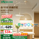雷士（NVC）奶油現(xiàn)代護(hù)眼智能吊線燈搖臂led吊線餐廳吊燈餐桌吧臺燈燈具 米色50瓦 全光譜搖臂款