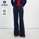 Navigare意大利小帆船女士闊腿直筒褲拼接休閑長褲2342575504藍(lán)L