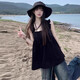 巧丂黑色絕美小吊帶背心女夏外穿2025新款設(shè)計(jì)感法式甜辣無袖海邊上衣 黑色 M