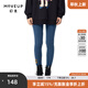 幻走（MOVEUP）2024冬季新款.FUN系列花朵織嘜撞色木耳邊針織打底褲女 紺藍 L