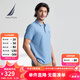 諾帝卡（NAUTICA）【單件直降】男裝25春夏新款棉滌珠地抗菌親膚短袖POLO衫男KE5103 湖泊藍(lán)410 L