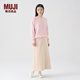 無印良品（MUJI）女式 圓領(lǐng)毛衣 長袖針織衫 打底衫 秋冬內(nèi)搭洋氣 BA05CC3A 粉色 L 165/88A