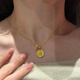 海上羅孚黃金黃財神吊墜女士新款999足金項鏈鎖骨鏈生日禮物送女友禮物 禮盒定金勿拍