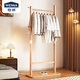 穩納實(shí)木衣帽架小型落地臥室家用掛衣架子室內立式衣服掛架8260