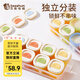 Beeshum貝斯哈姆寶寶輔食盒分裝儲存冷凍格嬰兒專(zhuān)用肉泥保鮮硅膠蒸煮模具 彩虹全家?！景酥谎b-送托盤(pán)】