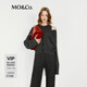 MO&Co.兩件套針織衫醋酸羊絨寬松V領開衫背心 深花灰色 S 160
