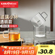 金灶（KAMJOVE）玻璃水杯耐熱小品茗杯加厚功夫茶杯茶具家居泡茶小杯帶把花茶杯 透明款 80ml 4只