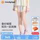 moodytiger【仙女家族】女童短裙速干涼感夏季兒童半身裙高腰輕薄透氣運動裙 幻彩鳴粉 140 cm