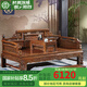 景典 紅木家具 非洲雞翅木(學(xué)名：非洲崖豆木)羅漢床中式榫卯睡塌客廳雕花獅子羅漢榻三件套 獅子羅漢床（單床） 1.2米以下