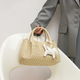 塔馳密司羊皮女包2025新款時(shí)尚百搭單肩斜挎包小眾設計手提包包 奶油杏