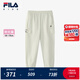 FILA KIDSx原田治聯(lián)名系列斐樂(lè)兒童長(zhǎng)褲2025年夏季新款中大童衛(wèi)褲 清爽薄荷綠-LG 165