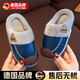 京悠雨德國LANOOLN 兒童棉拖鞋親子男女寶寶pu防水室內居家保暖軟底防滑 350藍色 36 -37碼內長(cháng)22.5cm