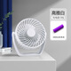 XAXRUSB小風(fēng)扇可充電電風(fēng)扇大扇面辦公室桌面風(fēng)扇臺(tái)式學(xué)生宿舍夜燈小臺(tái)扇床頭大風(fēng)力靜音便攜戶外風(fēng)扇 白色2000毫安|三擋大風(fēng)力輕音