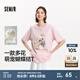 森馬（Semir）短袖t恤女中長款寬松可愛小羊印花2025夏新款狗狗印花純棉套頭衫 橡皮粉61216-可愛狗狗 L