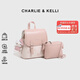 CHARLIE&KELLI CK品牌包包女包雙肩包女士上班通勤小背包少女可愛(ài)書(shū)包生日禮物 粉色【京倉配送 禮袋包裝】