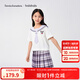 巴拉巴拉【庫洛米IP商場(chǎng)同款】女童套裝夏季兒童裝2025兩件套學(xué)院 白紫色調(diào)00317 130