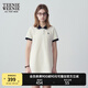 Teenie Weenie小熊夏季撞色Polo休閑通勤簡(jiǎn)約白色連衣裙時(shí)尚收腰短裙女 乳白色 M (165)