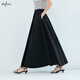 伊芙麗（eifini）朱珠代言2025新款大A擺中長(cháng)傘裙女量感顯瘦通勤質(zhì)感半身裙 黑色 加長(cháng)版 M 105-115斤