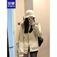 羅蒙（ROMON）小香風(fēng)白色棒球服外套女2025春秋新款美式學(xué)院風(fēng)休閑寬松夾克上衣 米白色棒球服 L -110-120斤