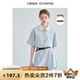 VEGA CHANG黑色連體短褲女夏2025年新款高級(jí)感娃娃領(lǐng)小個(gè)子連體衣 藍(lán)色 M