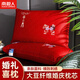 南極人（NanJiren）婚慶枕頭結(jié)婚大紅色刺繡雙人大豆纖維枕芯一對裝家用陪嫁喜慶枕芯 百年好合【配喜字紅手提袋】 48cmx74cm 一對裝