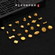 權(quán)大福古法手工黃金鏨刻小配件足金四葉草通孔愛(ài)心隔珠DIY手鏈?zhǔn)执滹?單個(gè)鏤空花絲桶珠約0.37g