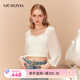 VJC OLIVIAVJC OLIVIA珍珠白法式風上衣夏季新品輕奢女裝簡約交疊雪紡襯衫女 XS