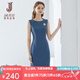 經(jīng)典故事（JANE STORY）高端純色修身無袖連衣裙女夏季2025年新款氣質(zhì)收腰西裝內(nèi)搭背心裙 M04灰藍(lán)色 L