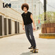 Lee涼涼褲726標準直腳輕薄黑灰色男牛仔褲休閑潮流