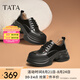 他她（TATA）英倫厚底小皮鞋女鞋學院運動深口單鞋2025春新款CCJ03AM5 黑色 36