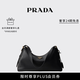 PRADA/普拉達【七夕禮物】女士Prada Aimée大號牛皮革單肩包手提包 黑色
