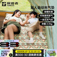 探路者（TOREAD）充氣床墊 戶(hù)外防潮墊氣墊露營(yíng)旅行睡墊帶枕頭雙人充氣床墊 雙人-灰?guī)r綠印花 均碼