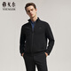 雅戈爾2025秋冬季男士立領(lǐng)衛衣保暖商務(wù)純色開(kāi)衫外套 黑色 L
