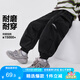 左西男童褲子工裝褲春秋款2025新款兒童戶外洋氣沖鋒褲潮 黑色 160