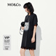 MO&Co.連衣裙2025夏新品接觸瞬間涼感短袖印花T恤裙MBE2DRST09 深鷗灰色 S 160