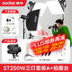 神牛（Godox） 250W閃光燈攝影燈套裝證件照人像拍攝補(bǔ)光燈電商小型攝影棚柔光箱攝影器材 【8】ST250W三燈+拍攝臺-送引閃器