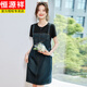 恒源祥2025新款假兩件t恤連衣裙直筒寬松遮肚小個(gè)子超好看背帶牛仔裙夏 圖片色 M