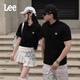 Lee標準版防曬紫外線(xiàn)刺繡logo涼感短袖男女同款情侶polo衫休閑潮 黑色 L