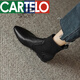 卡帝樂(lè)鱷魚(yú)（CARTELO）尖頭襪靴女2024秋冬新款平底短靴女瘦瘦靴 黑色單里【軟牛皮】2厘米 40